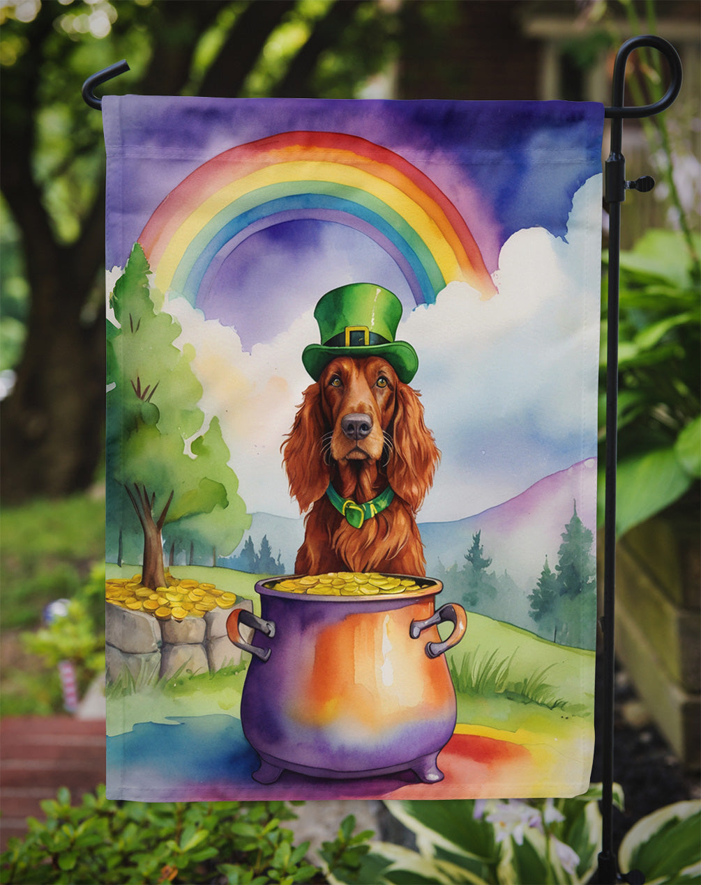 Irish Setter St Patrick's Day Garden Flag