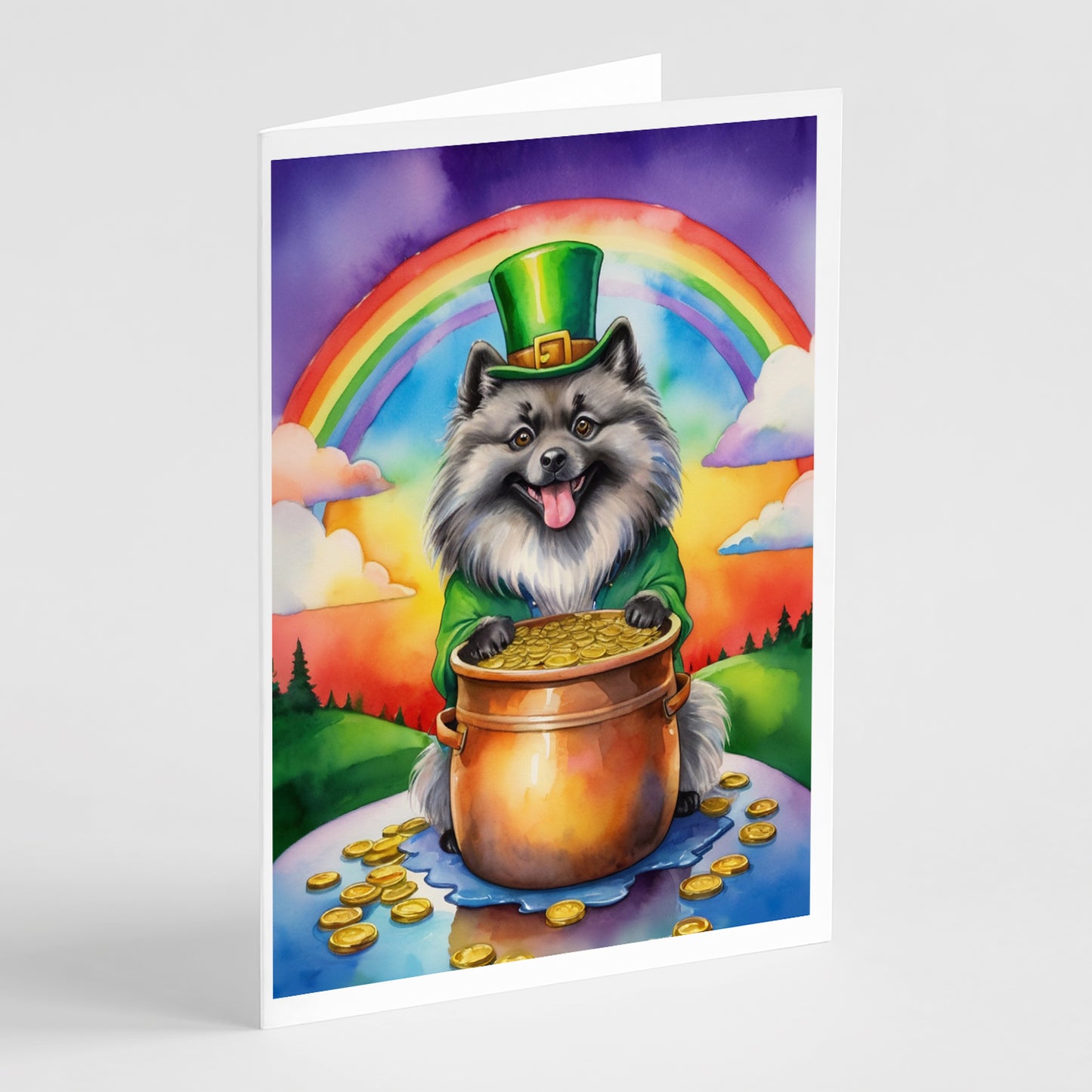 Buy this Keeshond St Patrick's Day Greeting Cards Pack of 8