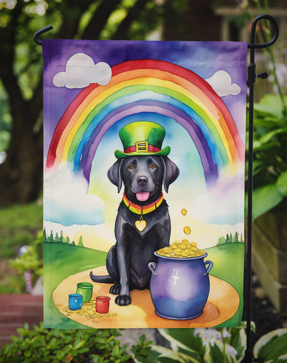 Labrador Retriever St Patrick's Day Garden Flag