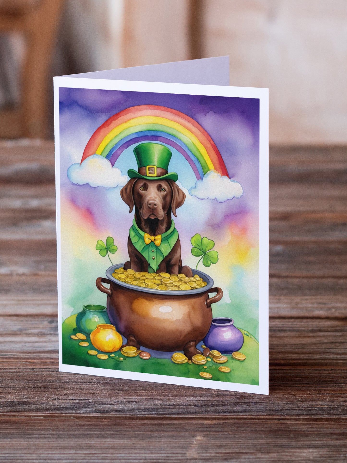 Labrador Retriever St Patrick's Day Greeting Cards Pack of 8