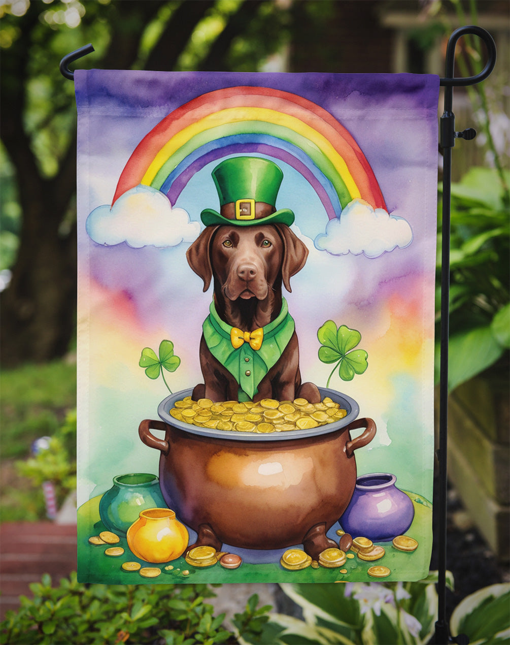 Labrador Retriever St Patrick's Day Garden Flag