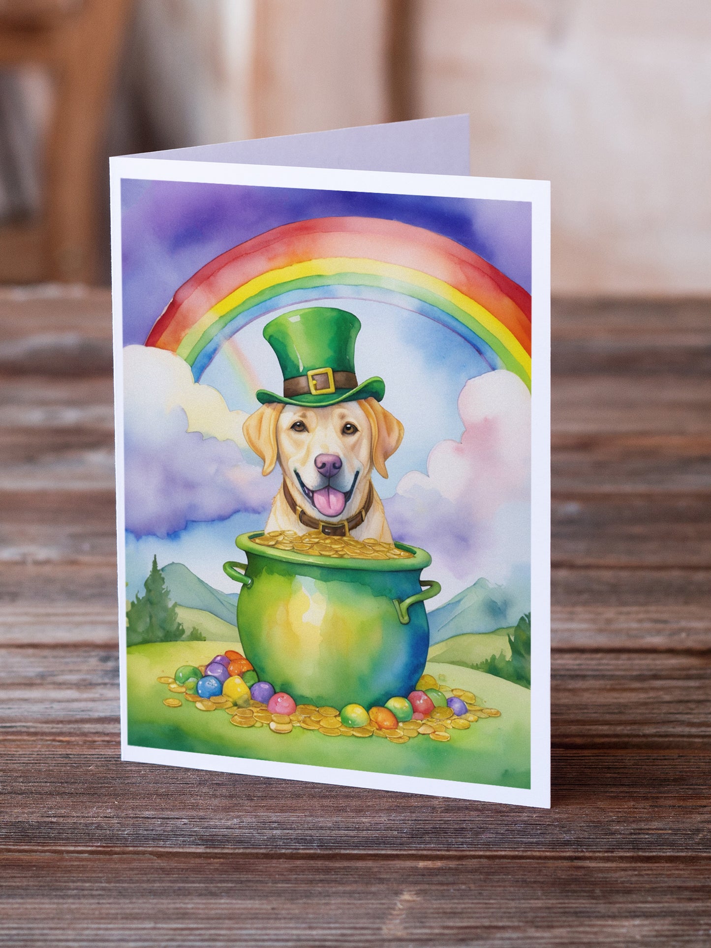 Labrador Retriever St Patrick's Day Greeting Cards Pack of 8