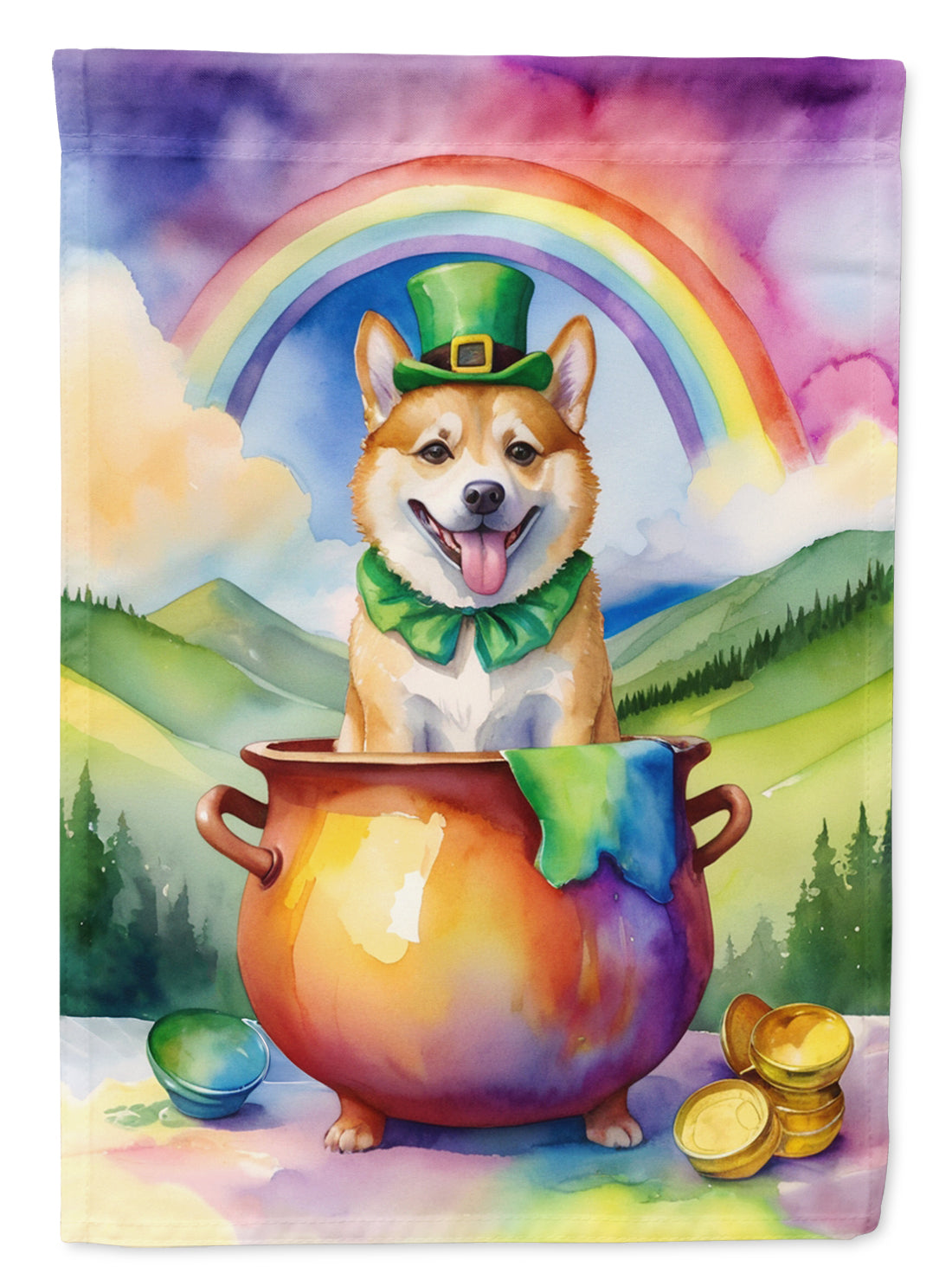 Buy this Norwegian Buhund St Patrick's Day House Flag