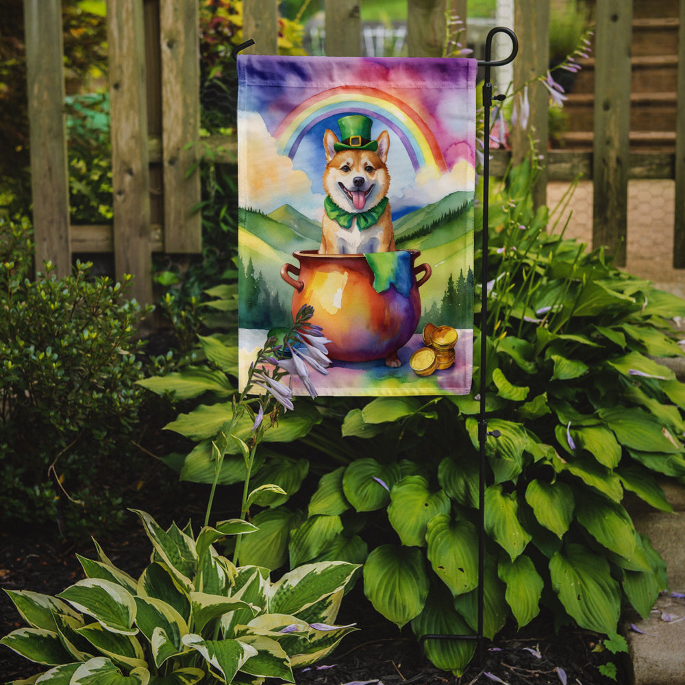 Norwegian Buhund St Patrick's Day Garden Flag