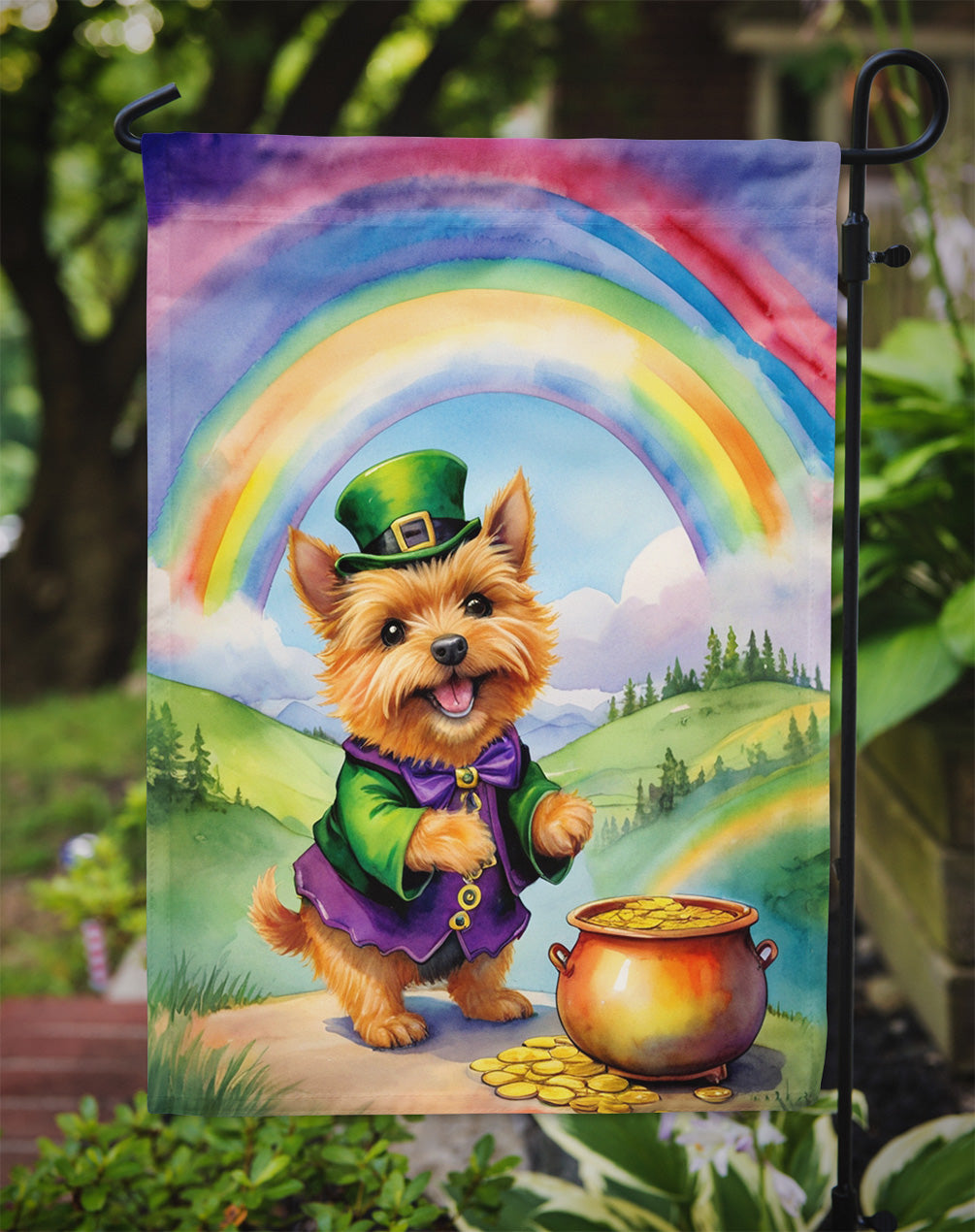 Norwich Terrier St Patrick's Day Garden Flag