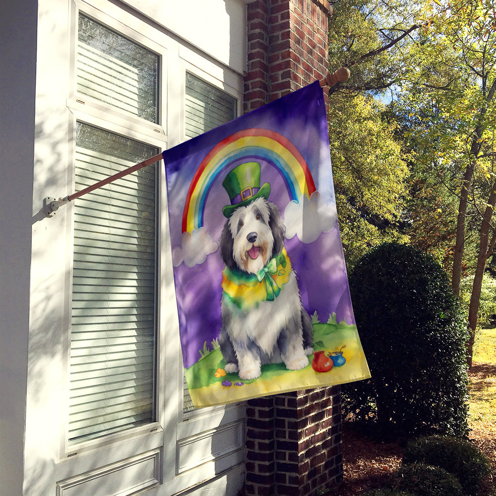 Old English Sheepdog St Patrick's Day House Flag