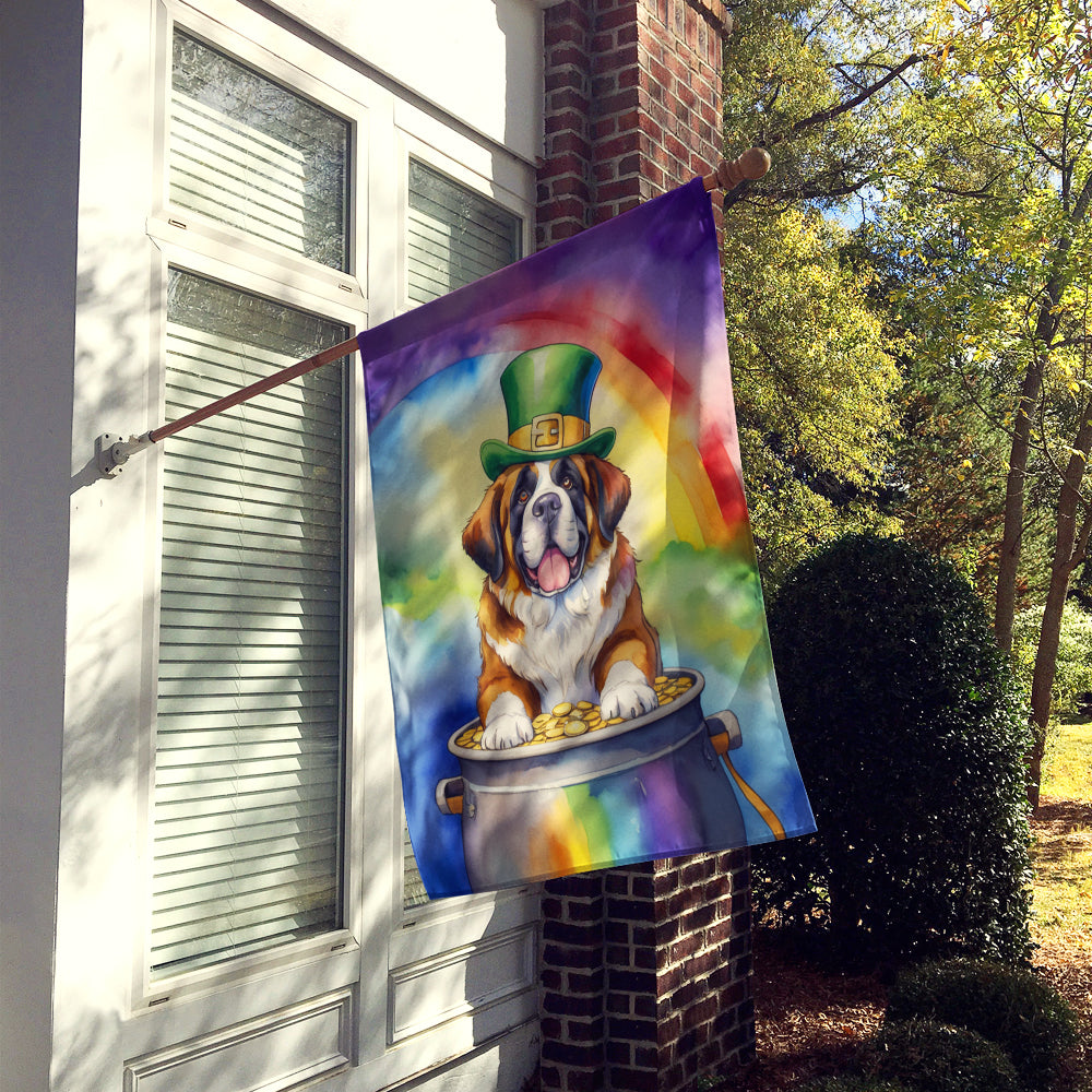 Saint Bernard St Patrick's Day House Flag