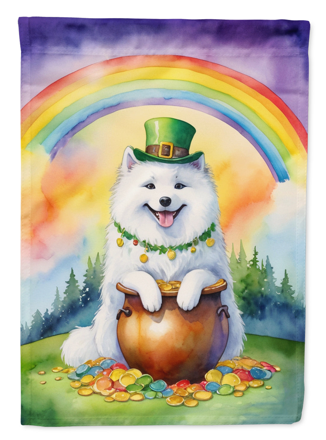 Buy this Samoyed St Patrick's Day Garden Flag