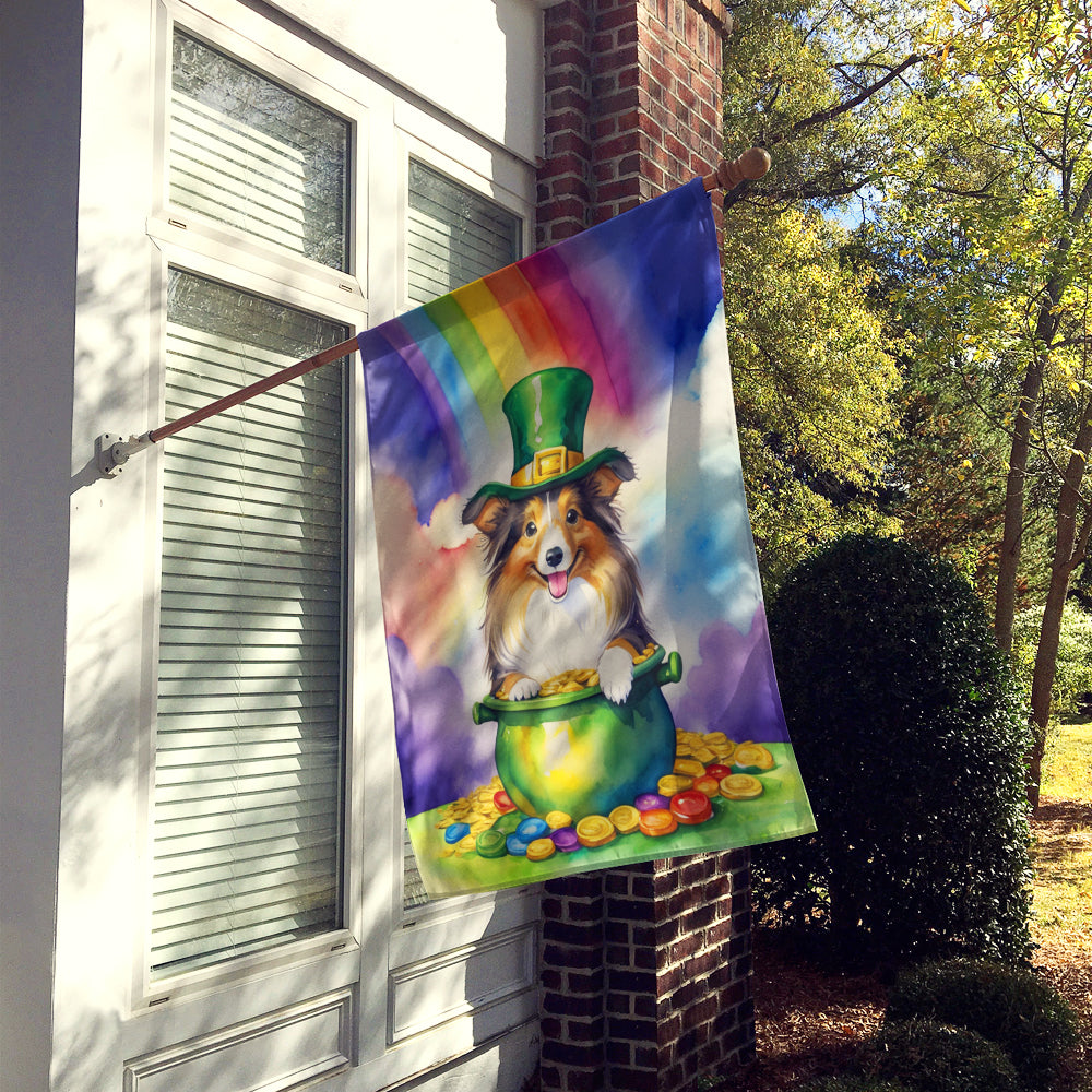 Sheltie St Patrick's Day House Flag