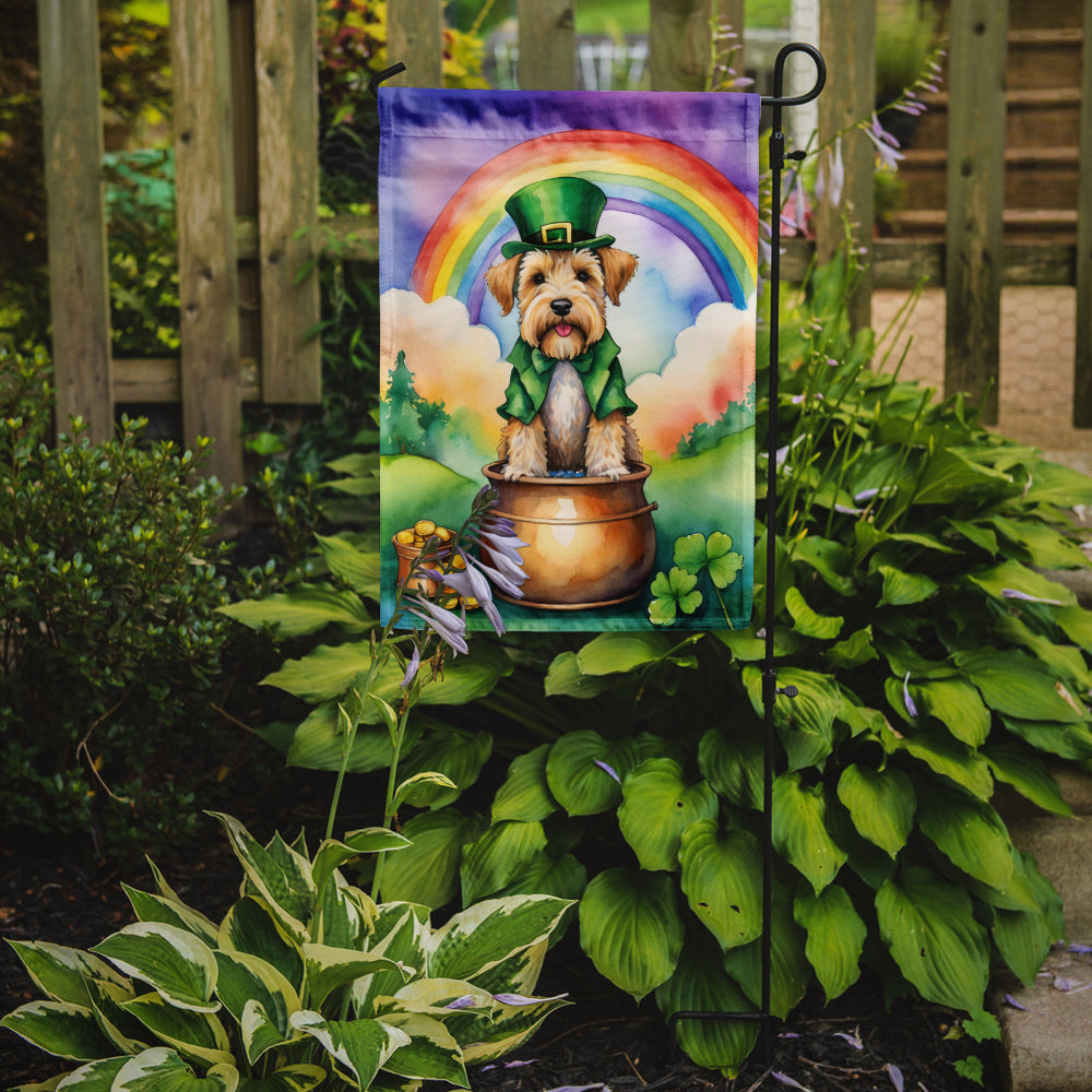 Wheaten Terrier St Patrick's Day Garden Flag