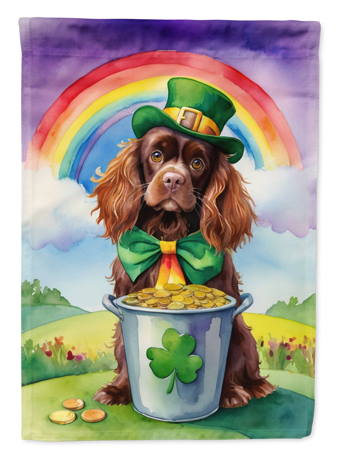 Buy this Sussex Spaniel St Patrick's Day House Flag