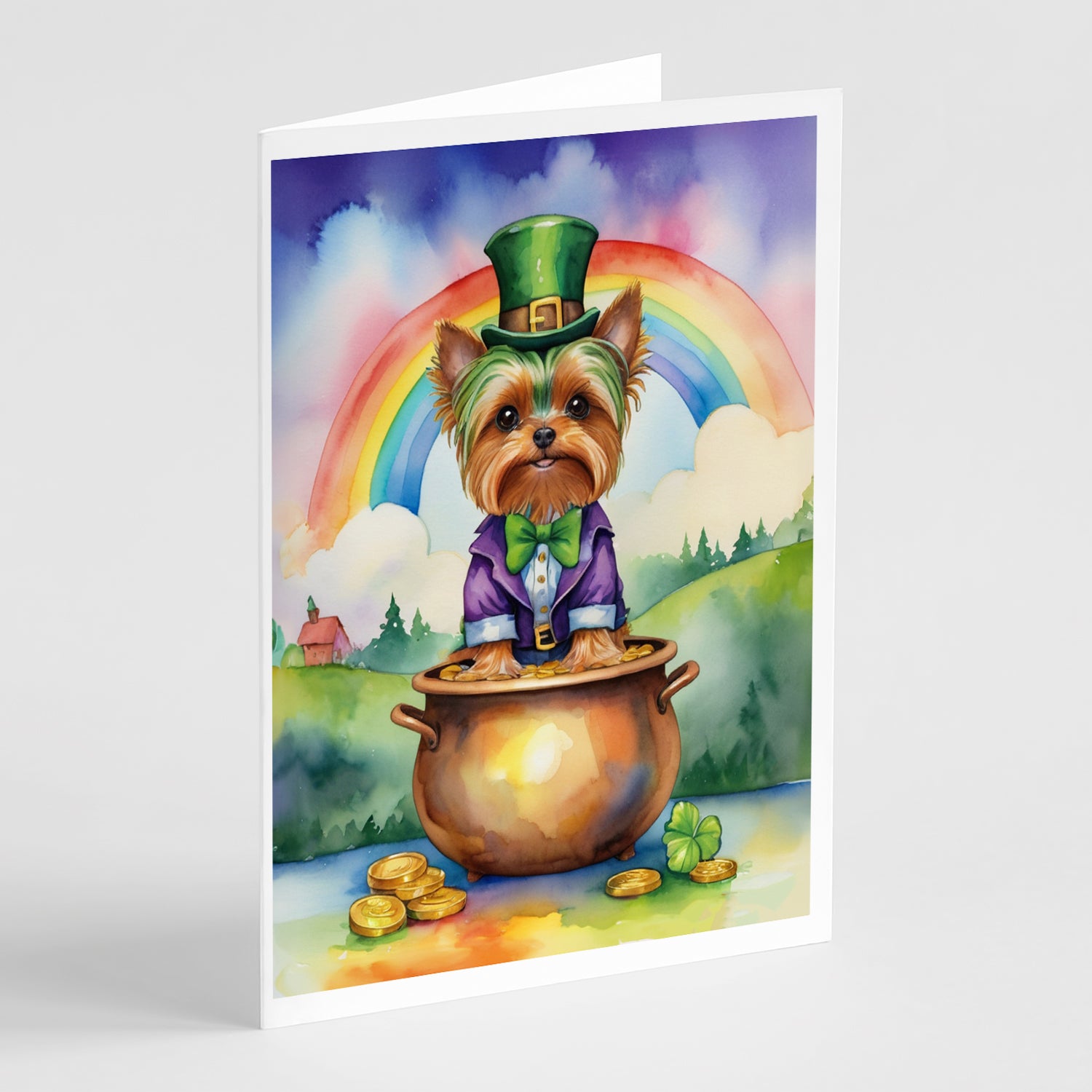 Buy this Yorkshire Terrier St Patrick's Day Greeting Cards Pack of 8