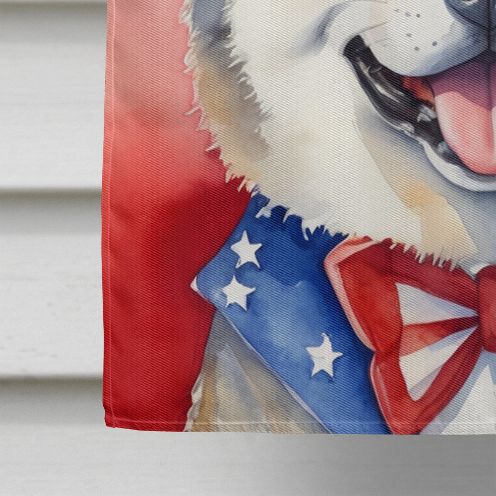 Akita Patriotic American House Flag