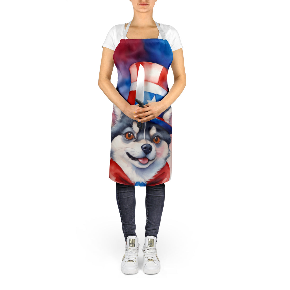 Alaskan Klee Kai Patriotic American Apron