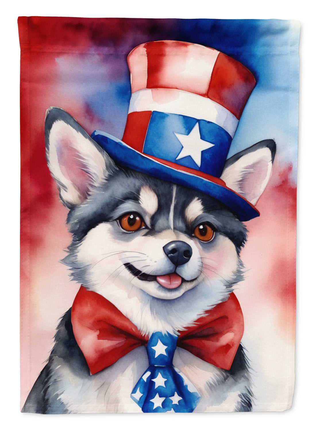 Buy this Alaskan Klee Kai Patriotic American Garden Flag