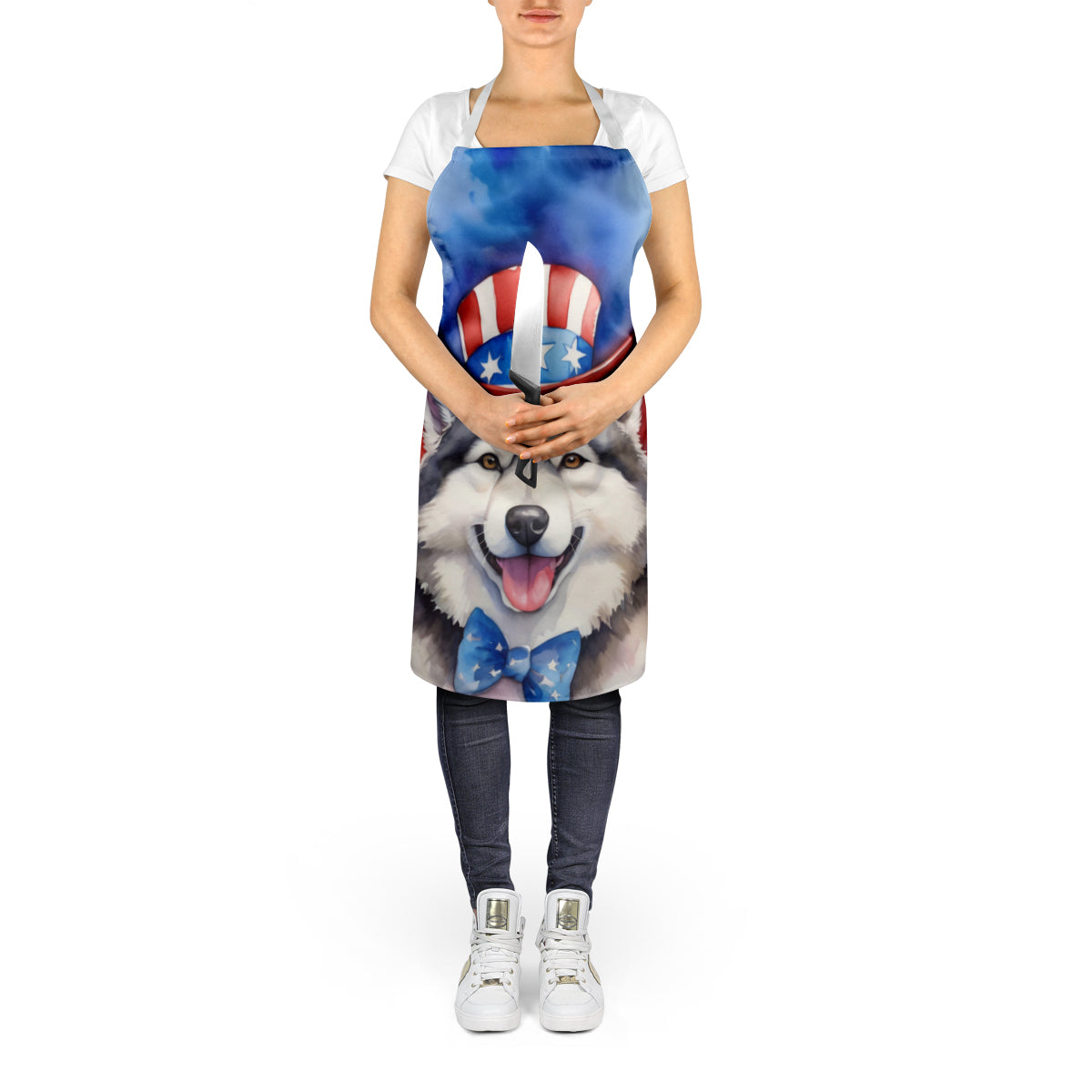 Alaskan Malamute Patriotic American Apron