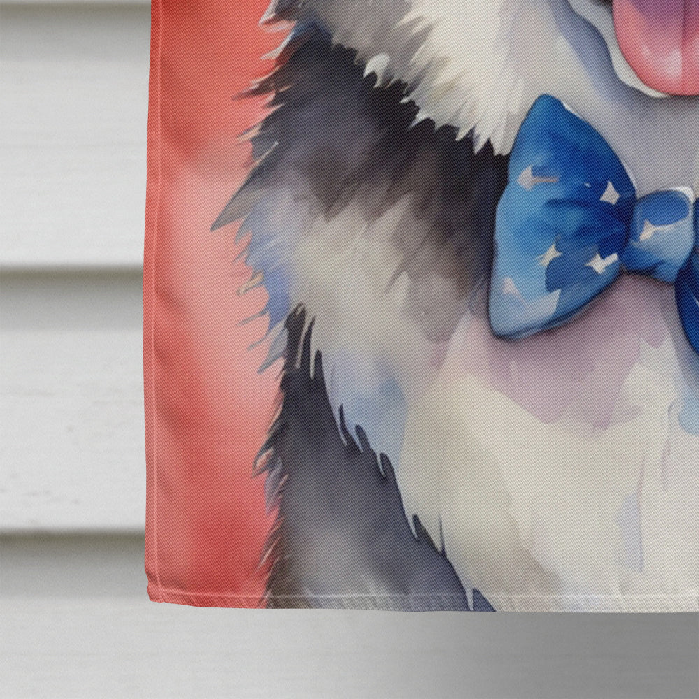 Alaskan Malamute Patriotic American House Flag