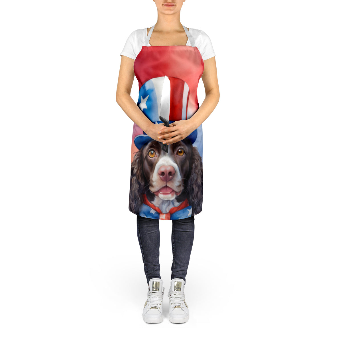 American Water Spaniel Patriotic American Apron