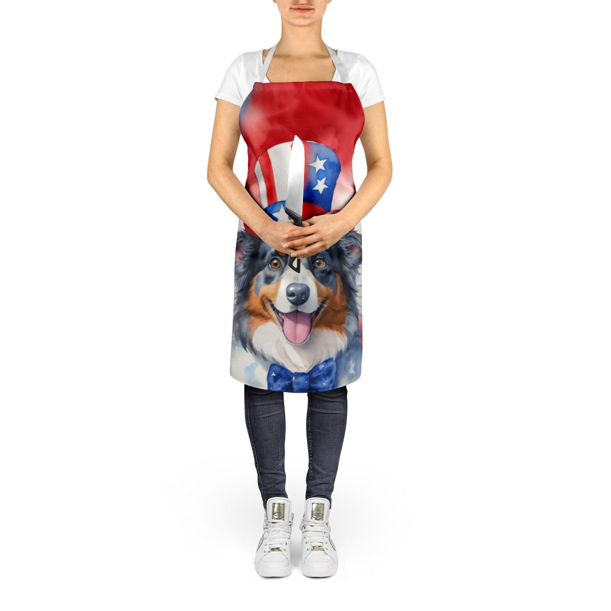 Australian Shepherd Patriotic American Apron