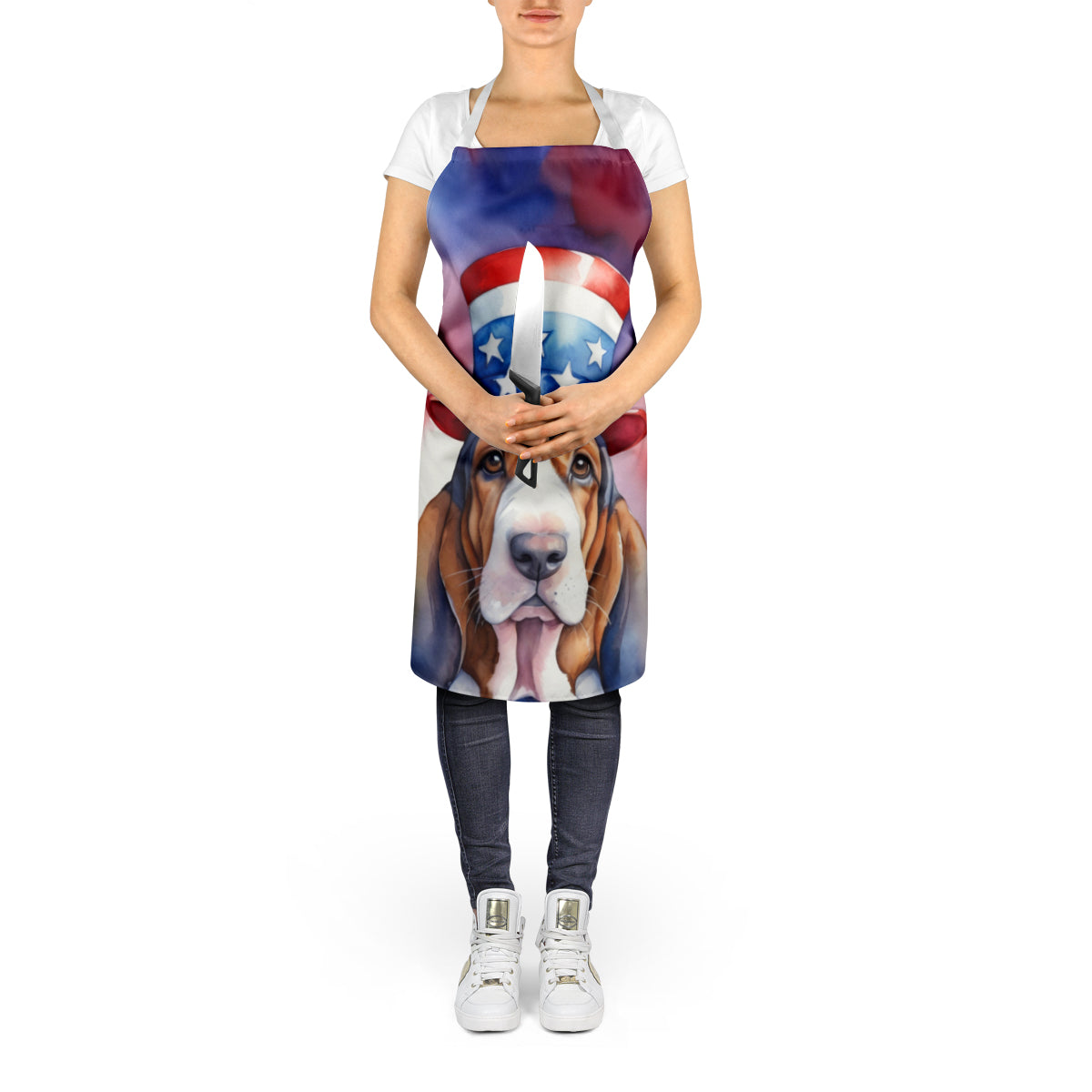 Basset Hound Patriotic American Apron