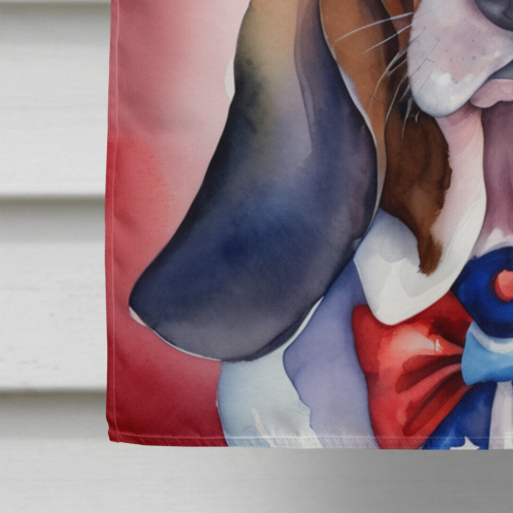 Basset Hound Patriotic American House Flag