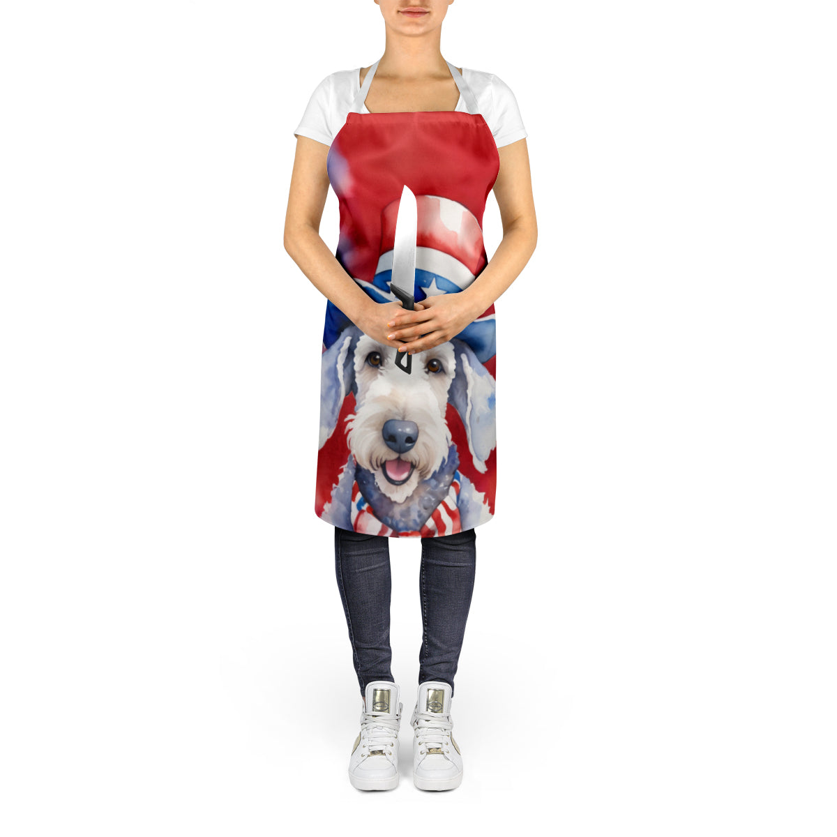 Bedlington Terrier Patriotic American Apron