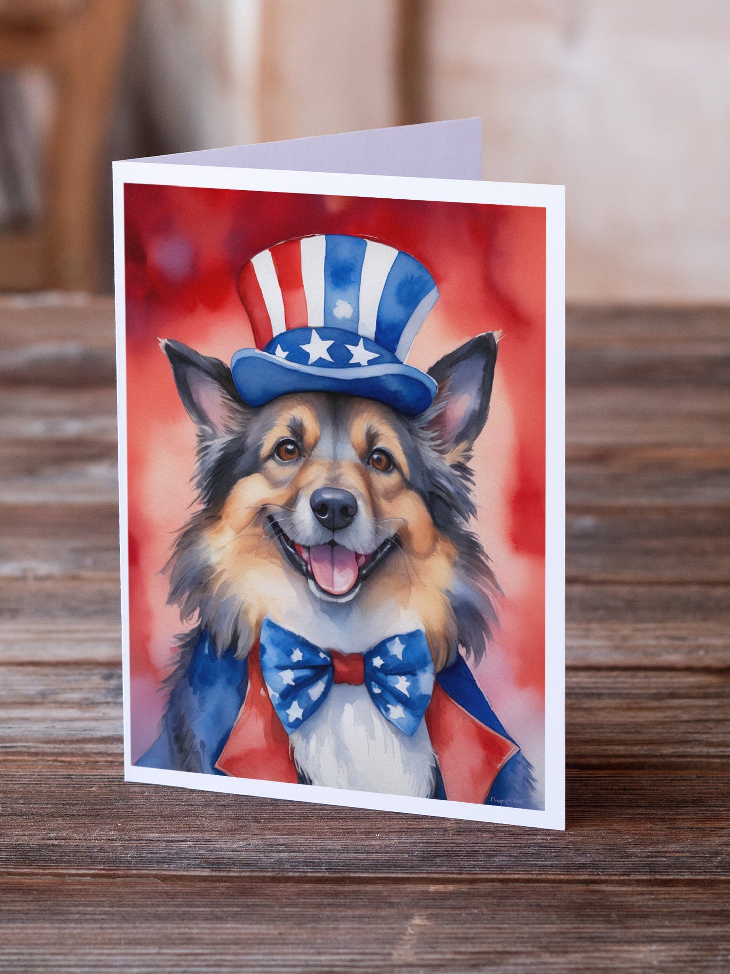 Belgian Tervuren Patriotic American Greeting Cards Pack of 8