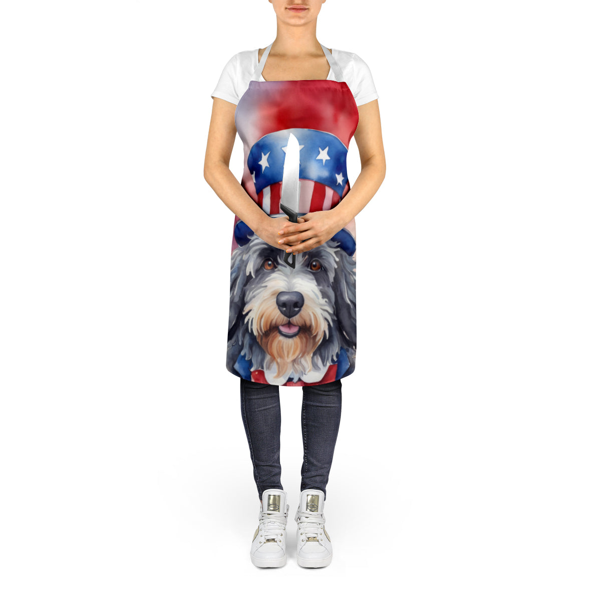 Bergamasco Sheepdog Patriotic American Apron