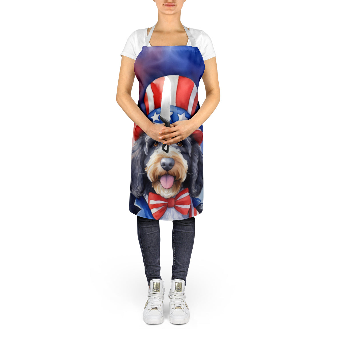 Bernedoodle Patriotic American Apron