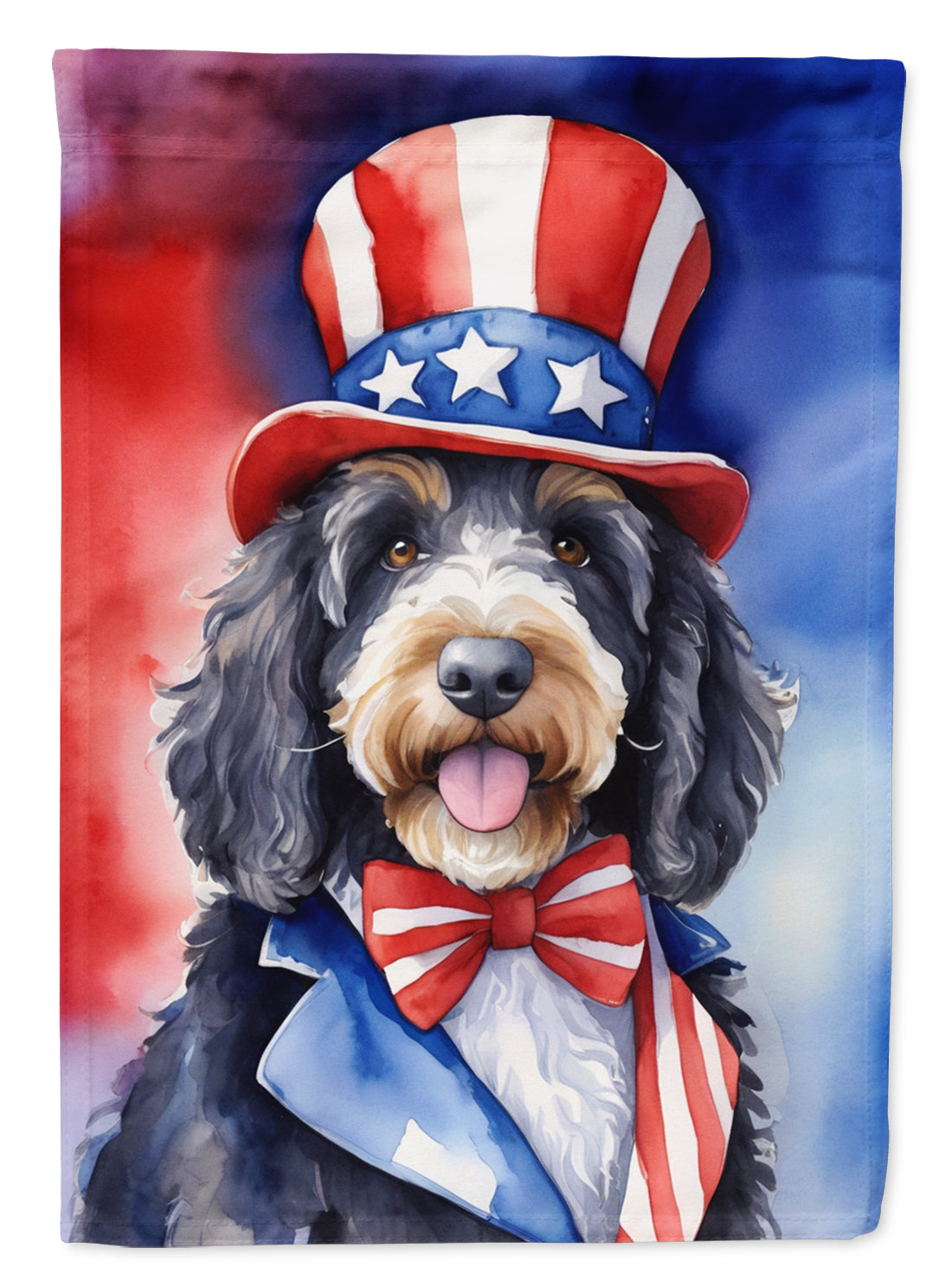 Buy this Bernedoodle Patriotic American House Flag