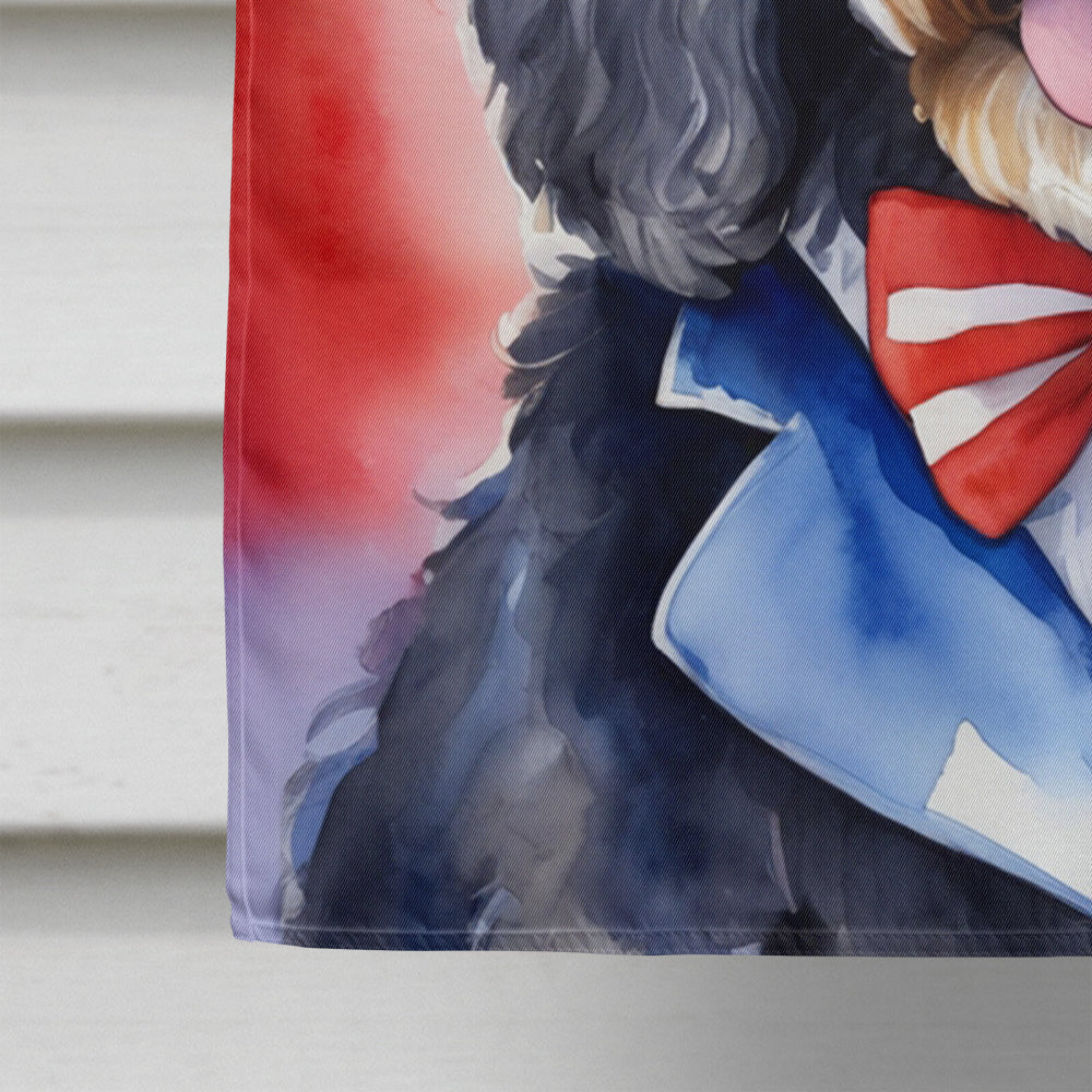 Bernedoodle Patriotic American House Flag