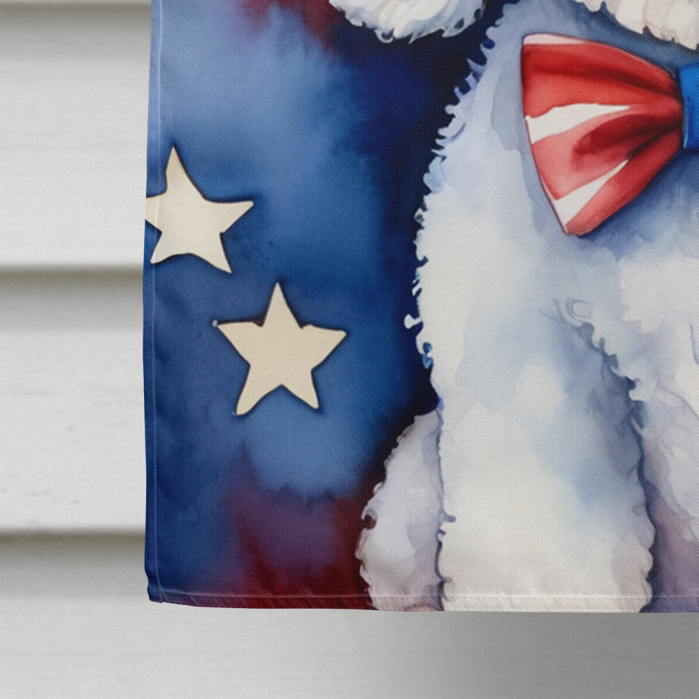 Bichon Frise Patriotic American House Flag