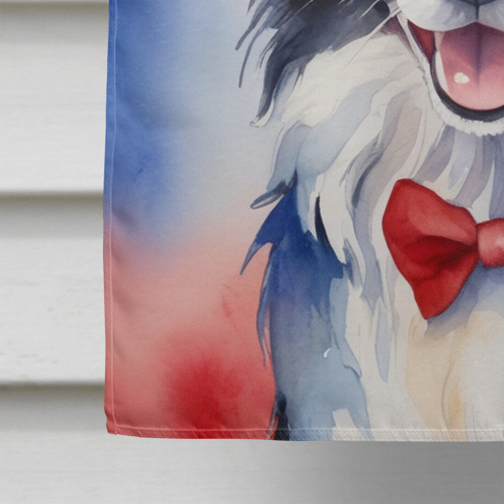 Border Collie Patriotic American House Flag