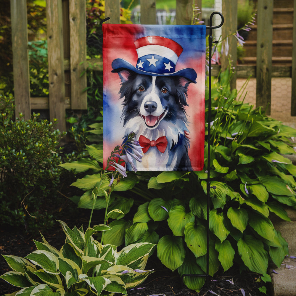 Border Collie Patriotic American Garden Flag