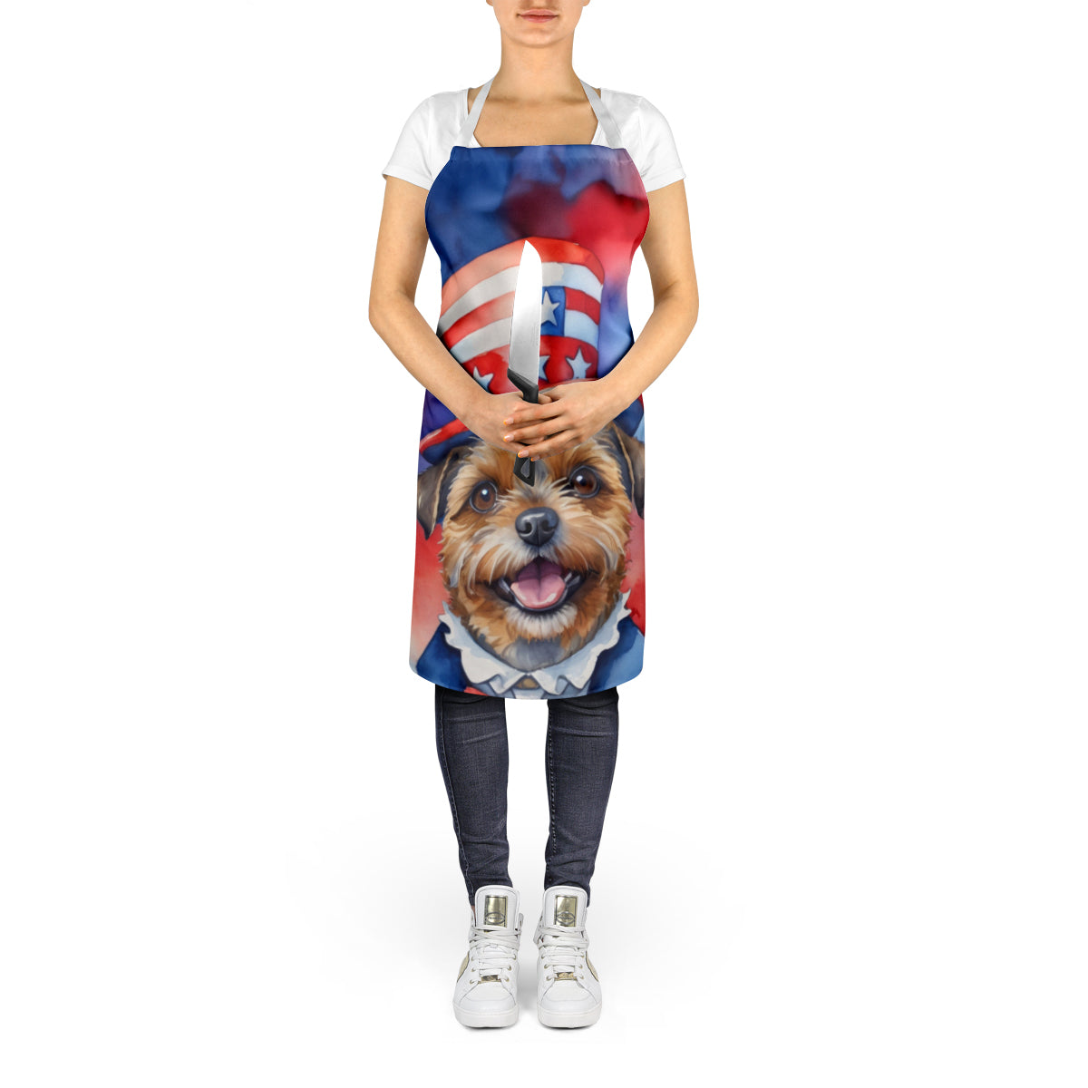 Border Terrier Patriotic American Apron