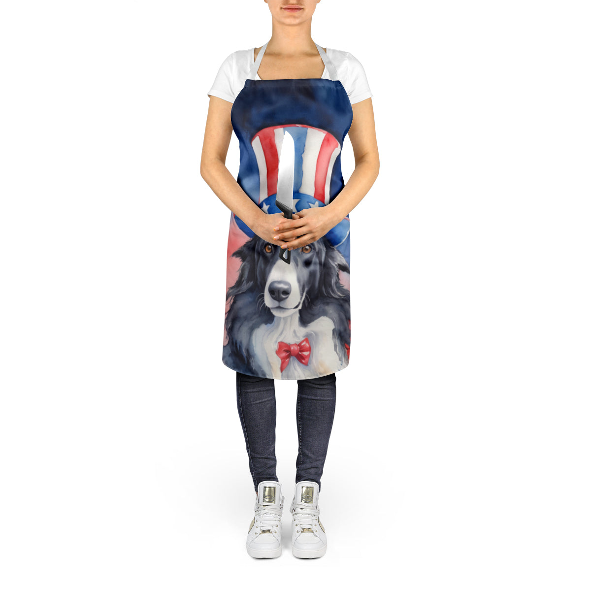 Borzoi Patriotic American Apron