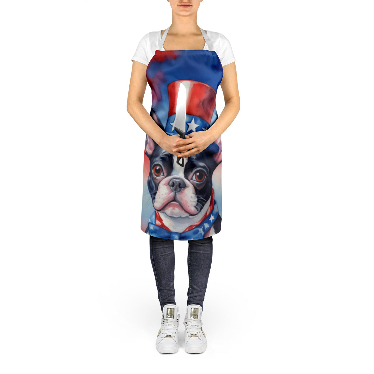 Boston Terrier Patriotic American Apron