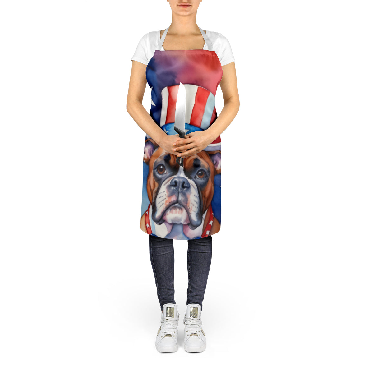 Boxer Patriotic American Apron