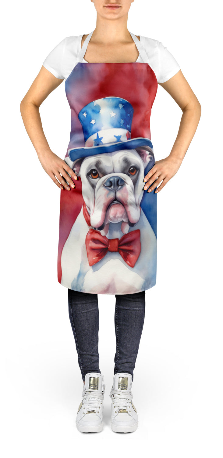 White Boxer Patriotic American Apron