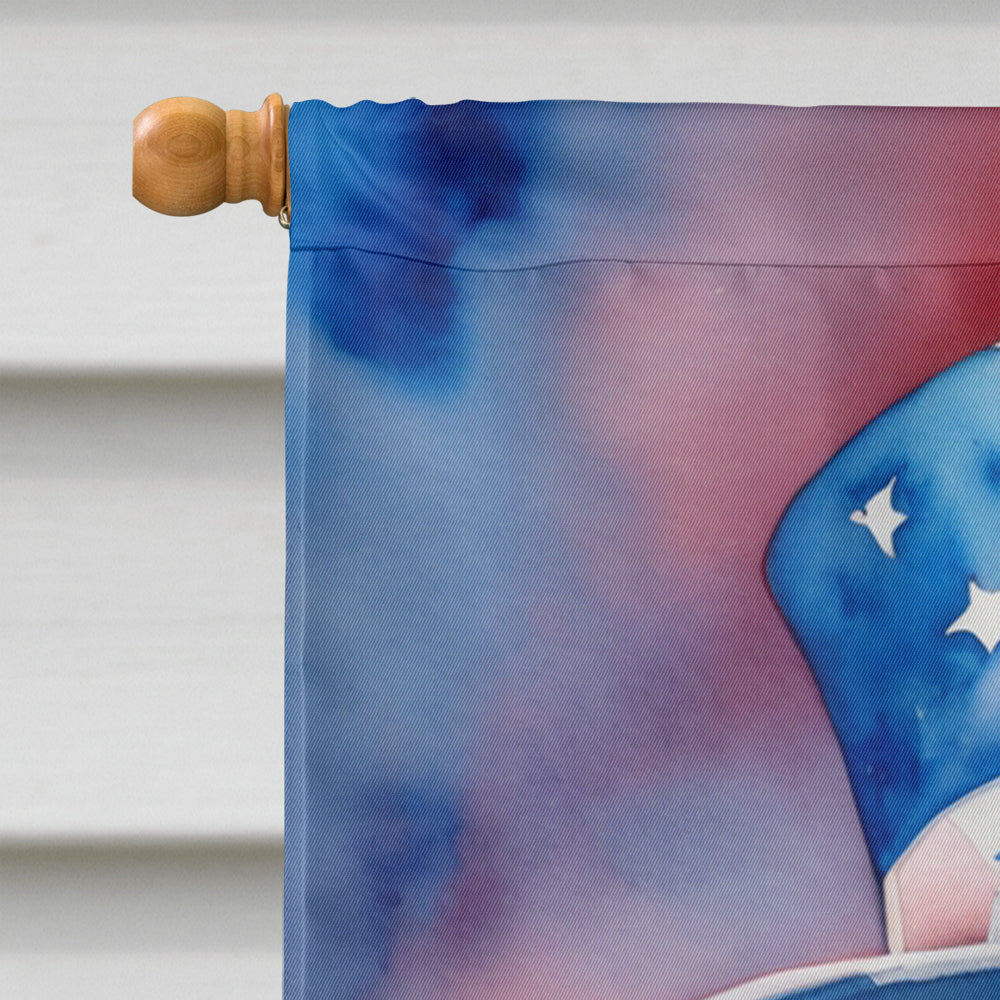 White Boxer Patriotic American House Flag