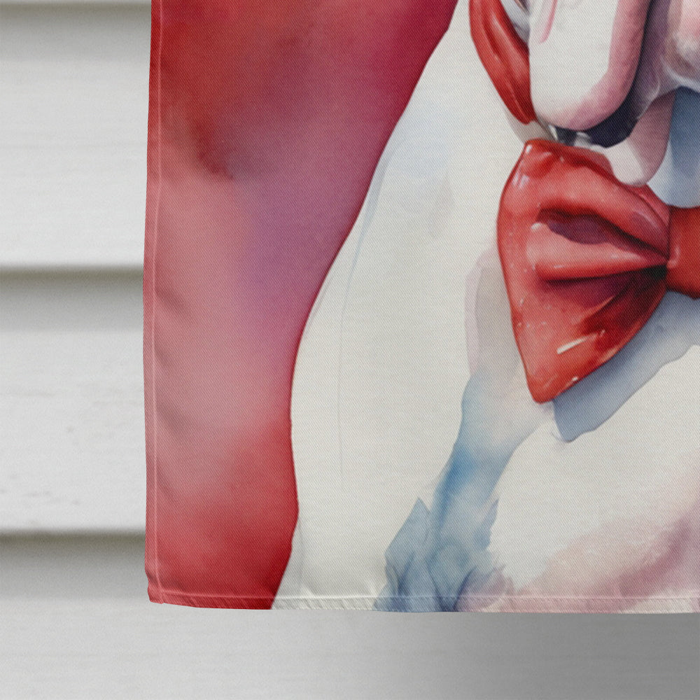 White Boxer Patriotic American House Flag
