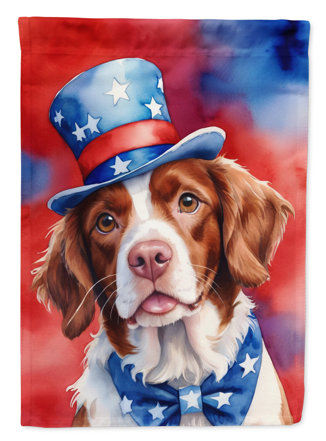 Buy this Brittany Spaniel Patriotic American House Flag