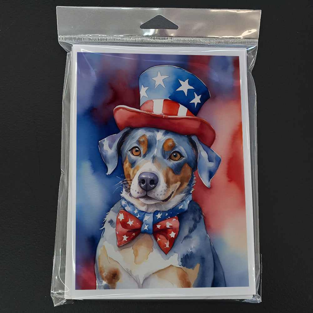 Catahoula Patriotic American Greeting Cards Pack of 8