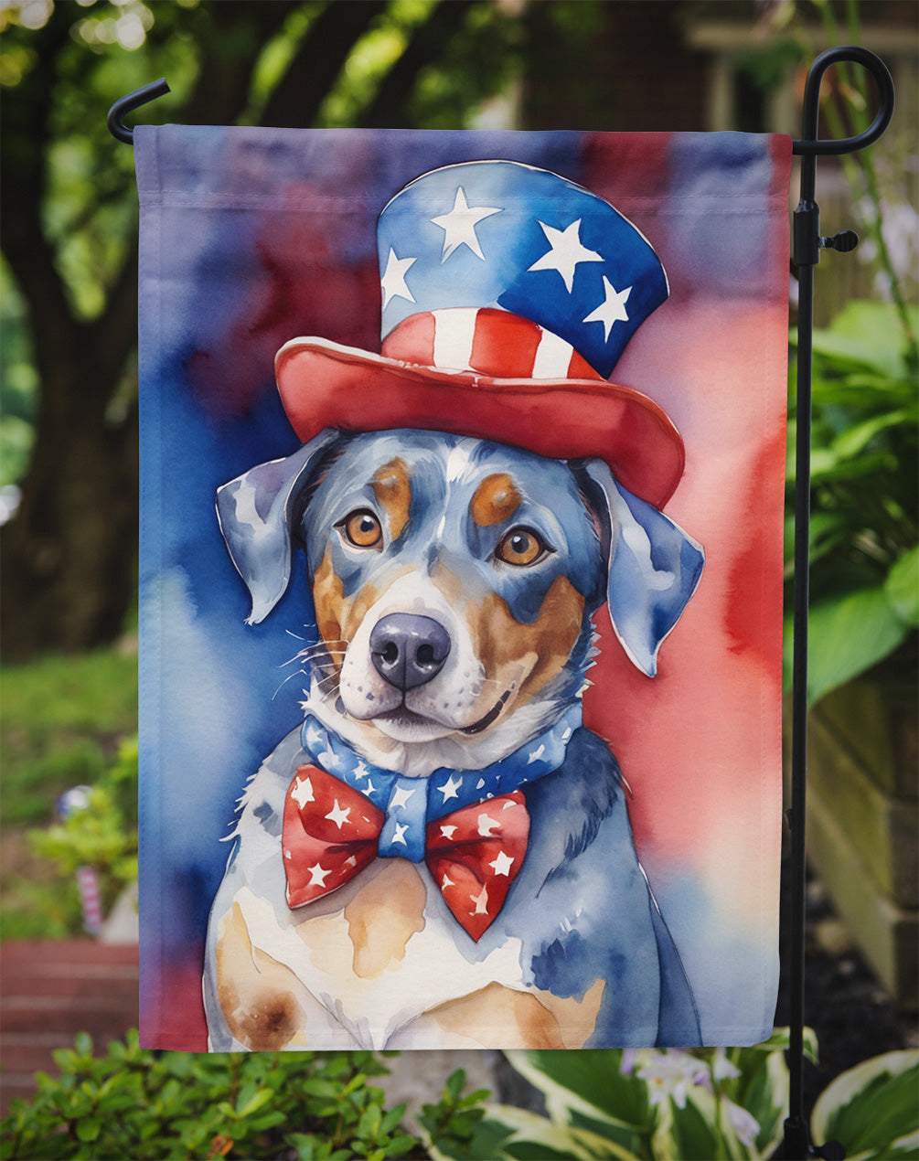 Catahoula Patriotic American Garden Flag