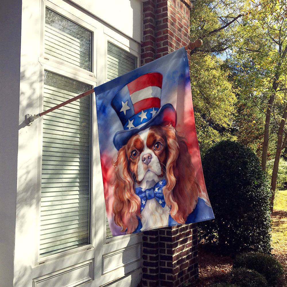 Cavalier Spaniel Patriotic American House Flag