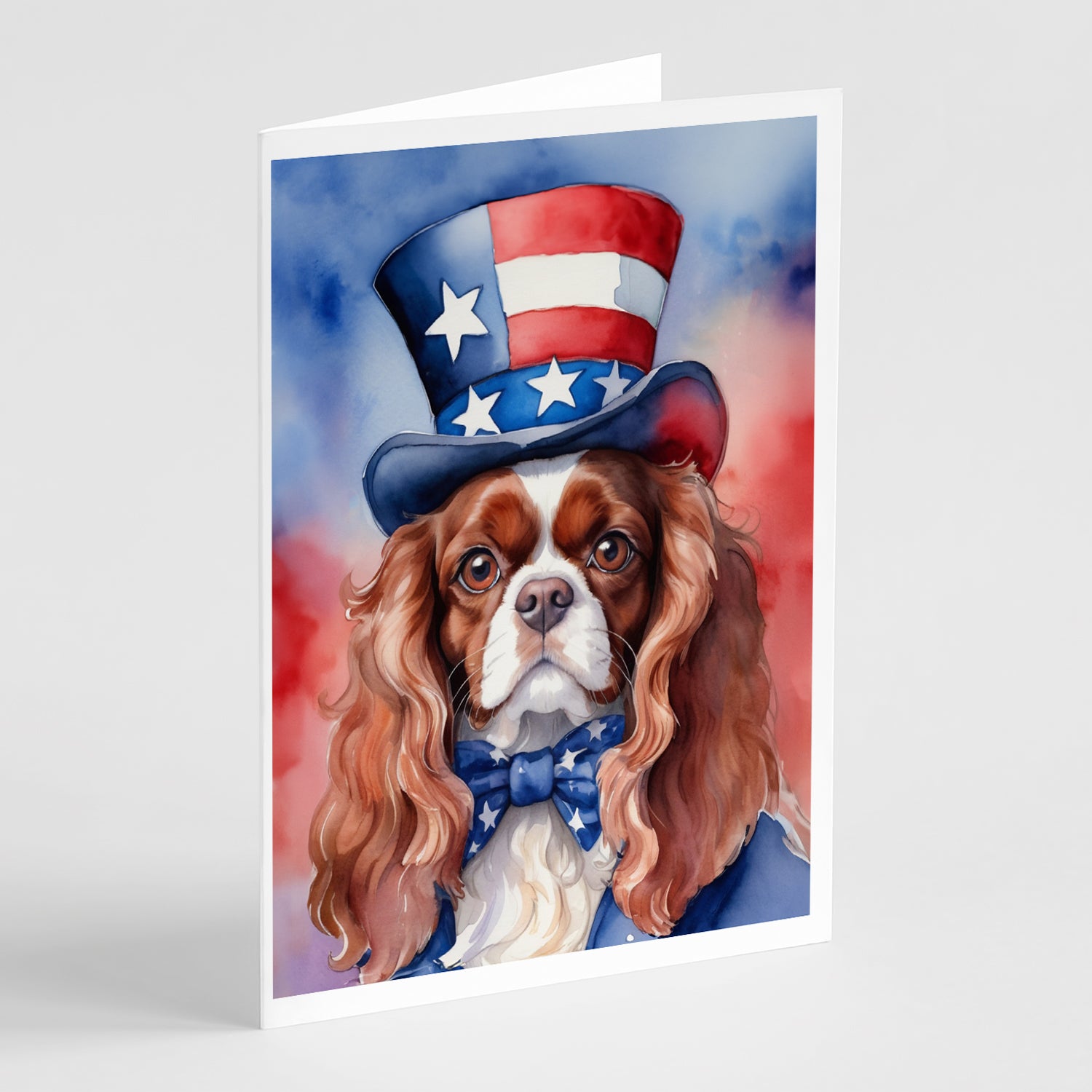 Buy this Cavalier Spaniel Patriotic American Greeting Cards Pack of 8