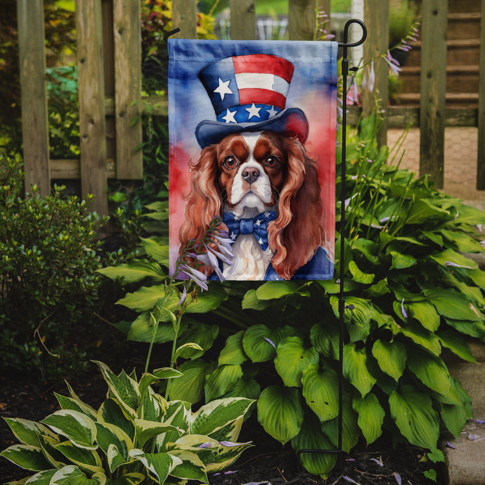 Cavalier Spaniel Patriotic American Garden Flag