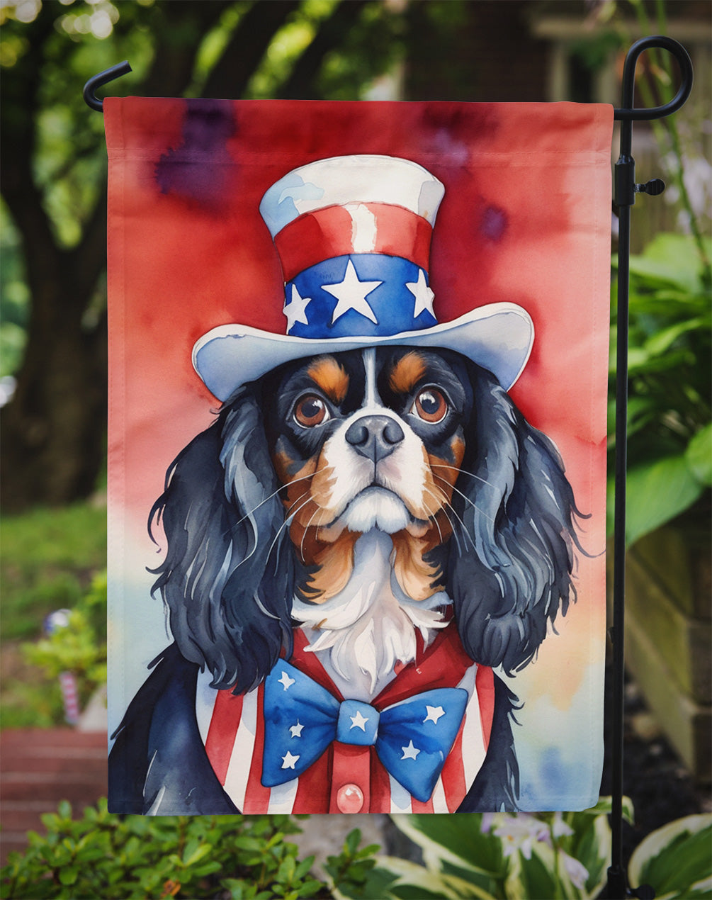 Cavalier Spaniel Patriotic American Garden Flag