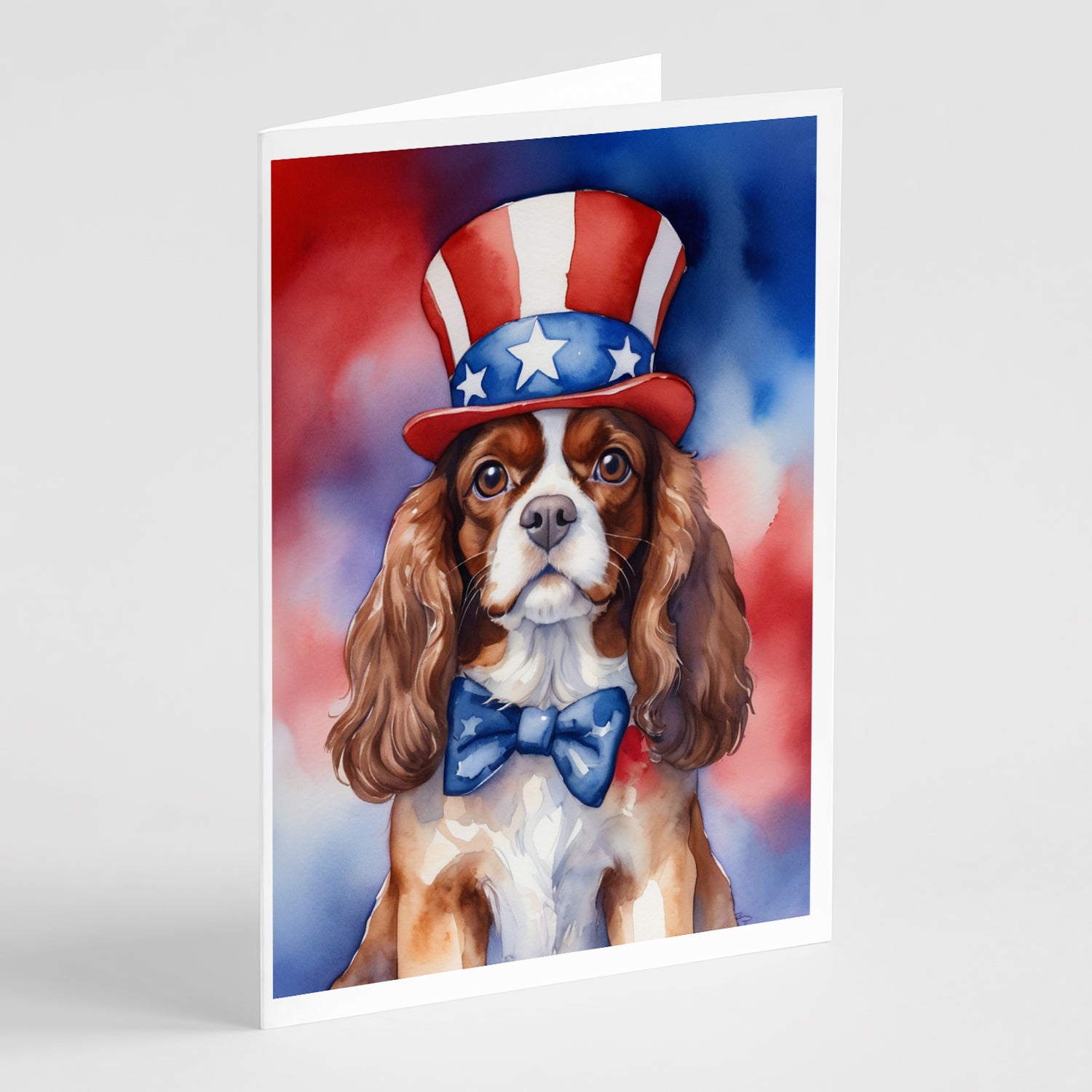 Buy this Cavalier Spaniel Patriotic American Greeting Cards Pack of 8