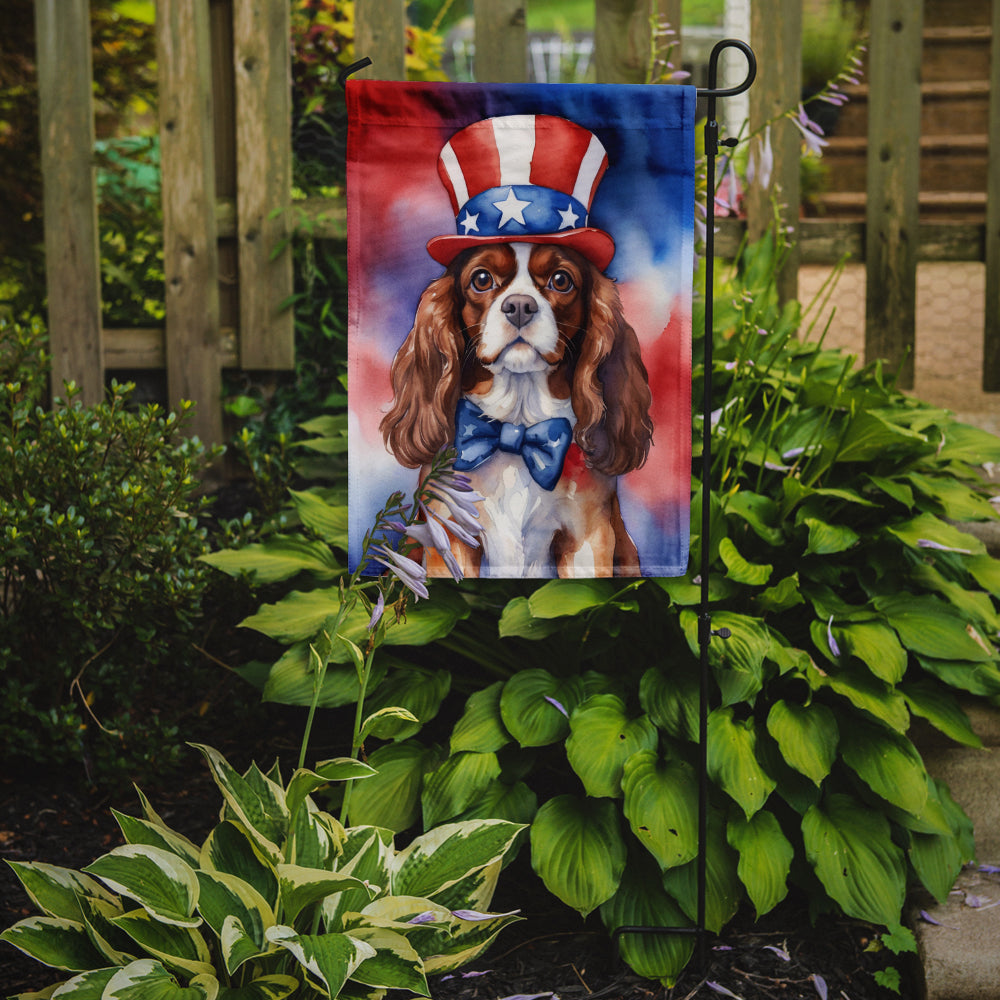 Cavalier Spaniel Patriotic American Garden Flag